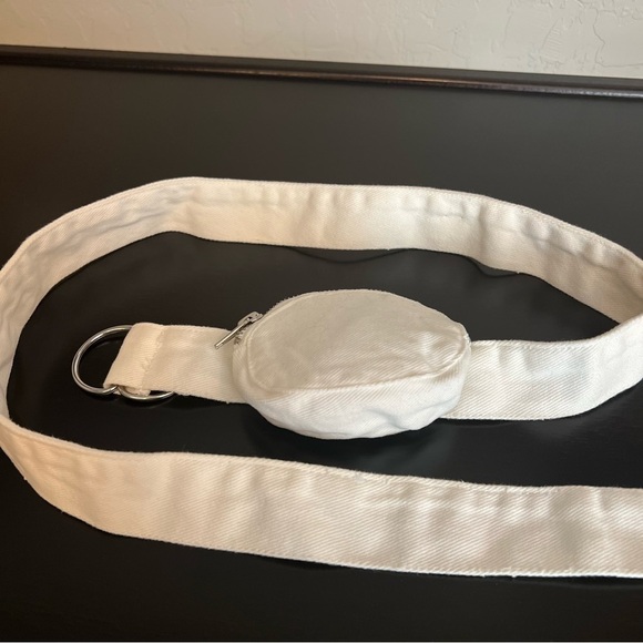 Mini Canvas fannypack Coin belt bag, off white, 45” long, 4.5”x1.5”wallet. New - Picture 3 of 10